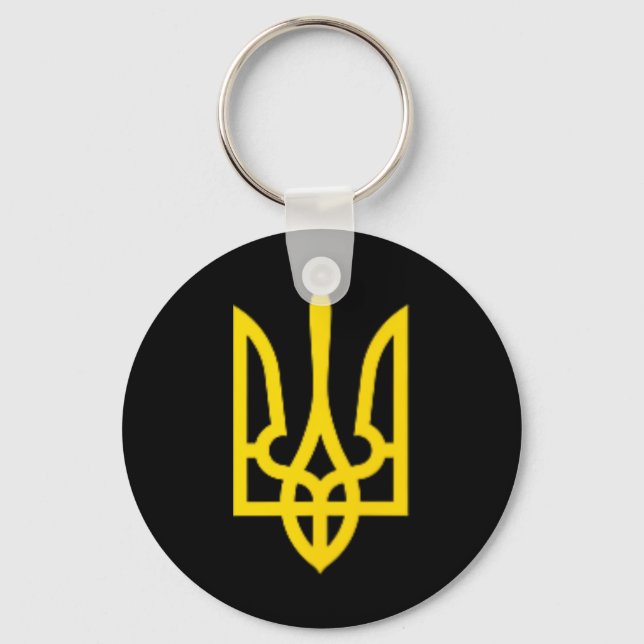 Ukrainsk Ukraina Treudd Zelensky Guld Treudd  Nyckelring (Framsida)