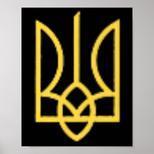 Ukrainsk vapen Trident Ukraina Tryzub-symbol män  Poster (Framsidan)