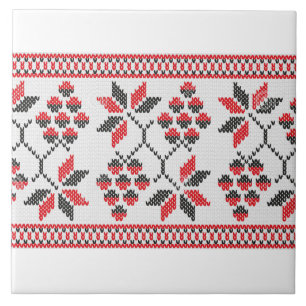 Ukrainsk vinrankaVyshyvanka Rushnyk broderi Kakelplatta