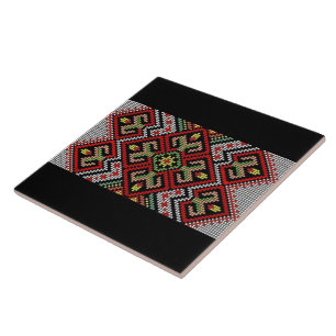 Ukrainsk Vyshyvanka Rushnyk broderi Kakelplatta
