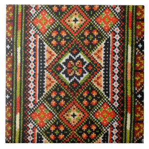Ukrainsk Vyshyvanka Rushnyk broderi Kakelplatta
