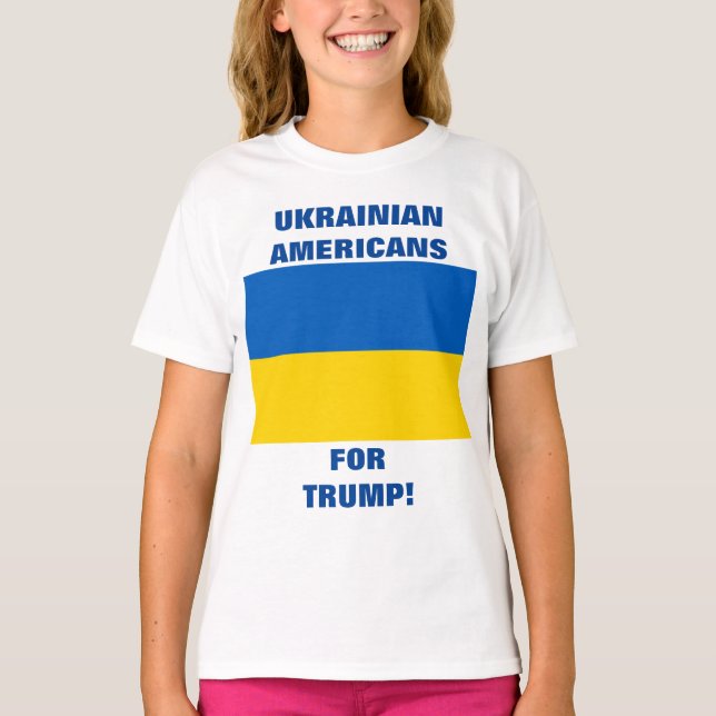 UKRAINSKA AMERIKANER FÖR TRUMP! T SHIRT (Framsida)