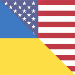 Ukrainska amerikanska Flagga Halva Ukraina Klistermärken