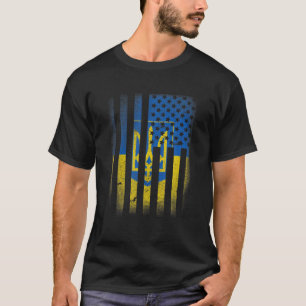 ukrainska amerikanska Flagga Ukraina USA:s rötter T Shirt