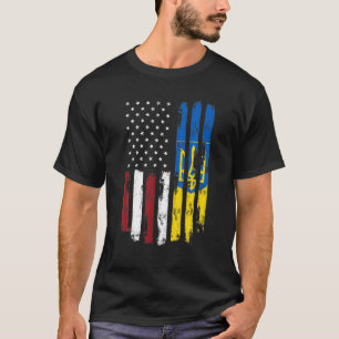 ukrainska amerikanska Flagga Usa Ukraina Roots T Shirt