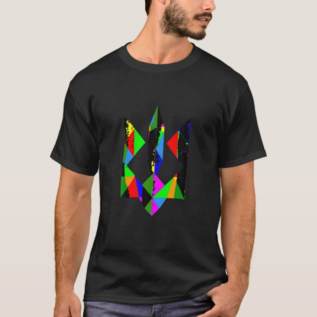 Ukrainska amerikanska T Shirt Support Ukraina Trid (Framsida)