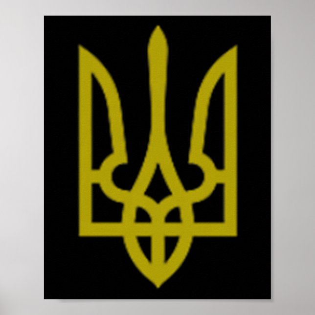 Ukrainska armén Trident-symbol Mittukrainska Zelen Poster (Framsidan)