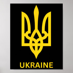Ukrainska arméns Trident-symbol Mittukrainska Zele Poster