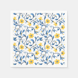 Ukrainska blomsterfolkkonstmotiv. pappersservett