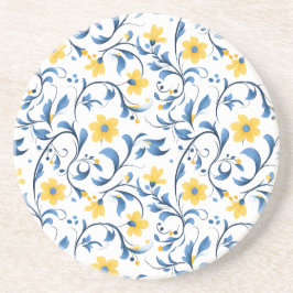 Ukrainska blomsterfolkkonstmotiv Sandstens Coaster Underlägg