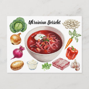 ukrainska borscht Postcard Vykort