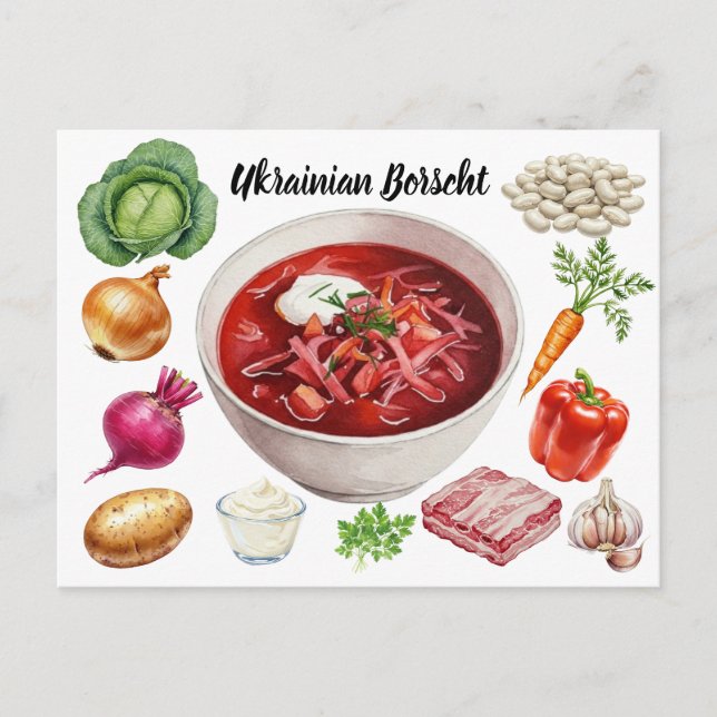 ukrainska borscht Postcard Vykort (Framsida)
