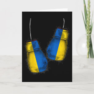 Ukrainska boxningsfansen presenter flagga fight ha kort