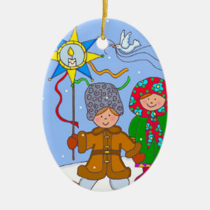 Ukrainska ChristmasCarollers Julgransprydnad Keramik