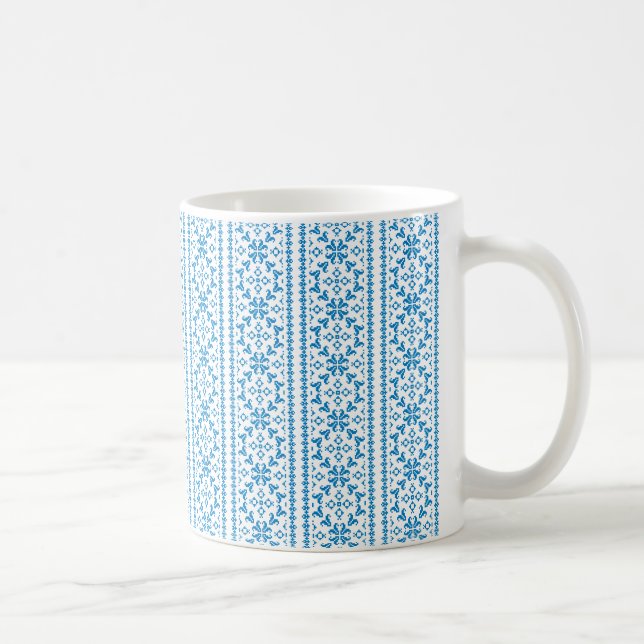 Ukrainska Embroidery Blue Vyshyvanka Kaffemugg (Höger)
