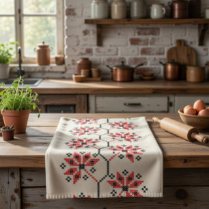 ukrainska Embroidery Mönster Kitchen Towel Kökshandduk