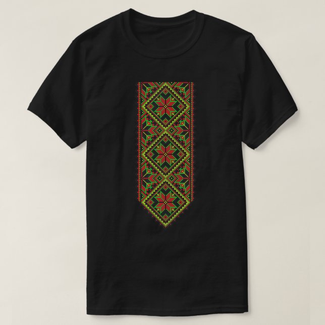 Ukrainska Embroidery Vyshyvanka Print Folk Ethnic  T Shirt (Design framsida)