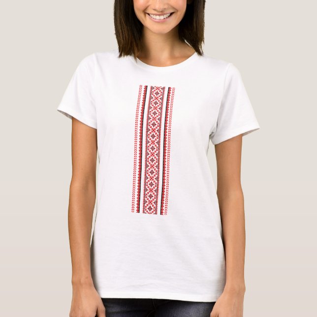 Ukrainska Embroidery Vyshyvanka T Shirt (Framsida)