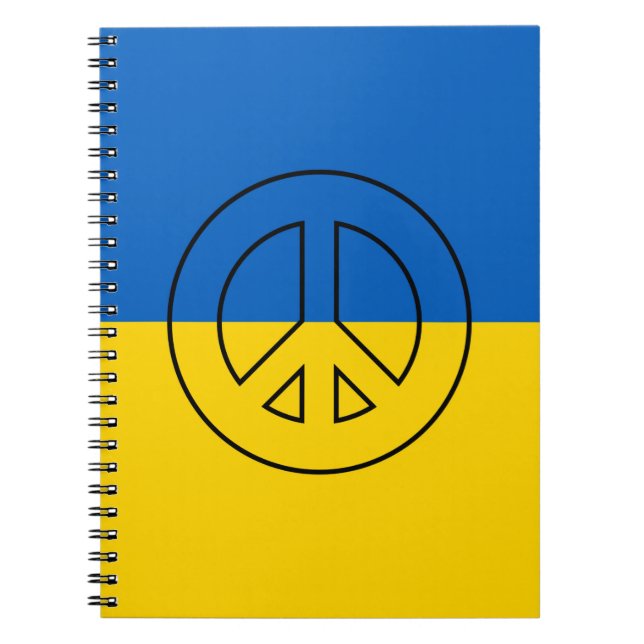 Ukrainska flagg fredstecken anteckningsbok (Framsidan)