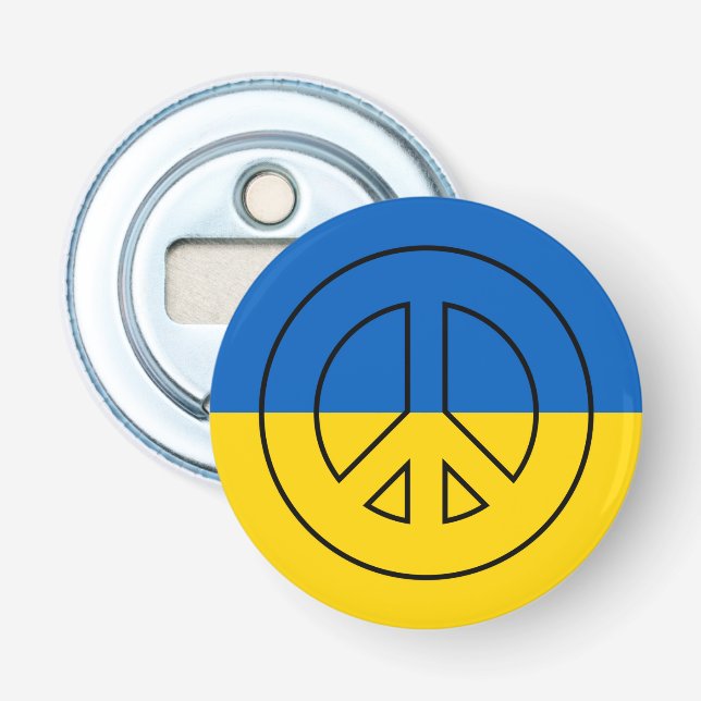 Ukrainska flagg fredstecken flasköppnare (Framsidan)