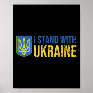 Ukrainska flagg Stödjer Ukraina Jag står med Ukr Poster