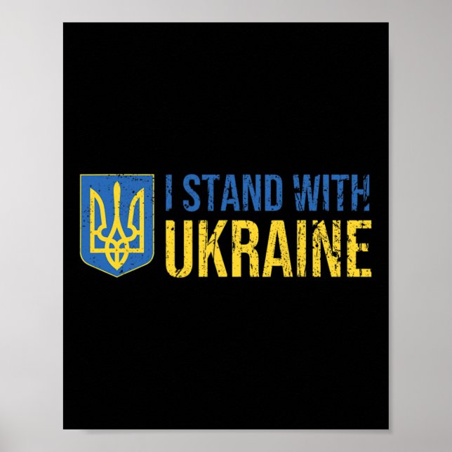 Ukrainska flagg Stödjer Ukraina Jag står med Ukr Poster (Framsidan)