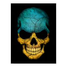 Ukrainska Flagga Skull på Black