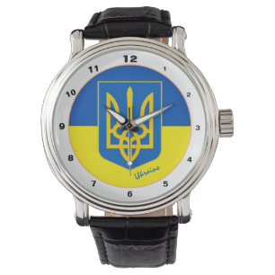 ukrainska Flagga watch, Ukraina mode / tryzub Armbandsur