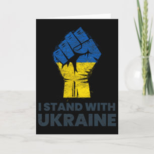 Ukrainska flaggan - Jag står med Ukrainas flagga 3 Kort