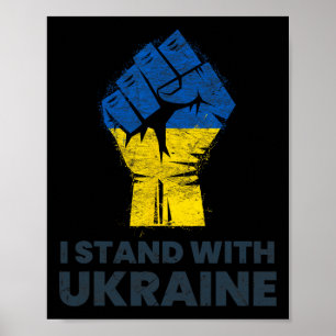 Ukrainska flaggan - Jag står med Ukrainas flagga 3 Poster