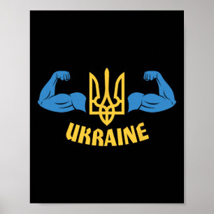Ukrainska flaggan Ukrainska män Ukrainskt citat Poster