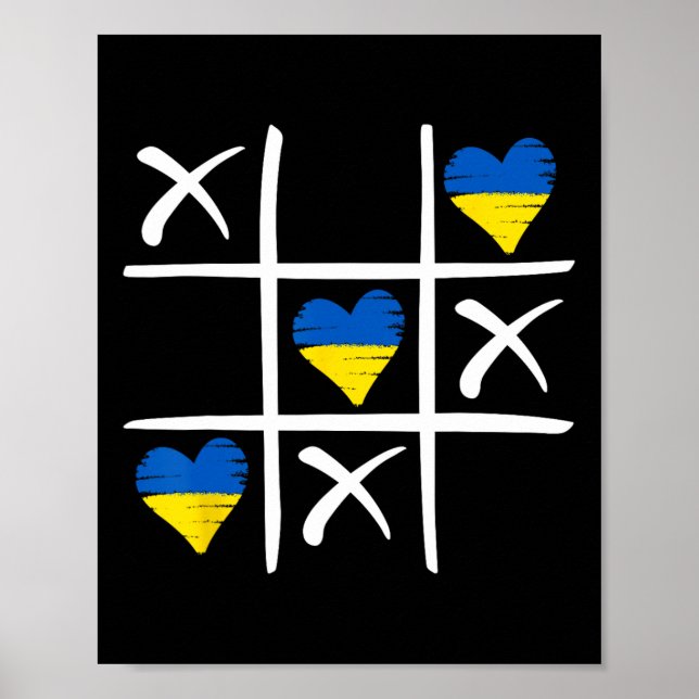 Ukrainska flaggfärgade hjärtan  poster (Framsidan)