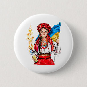Ukrainska flicka som kämpar för frihet knapp