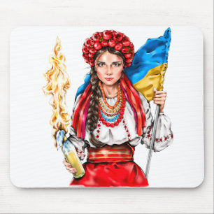 Ukrainska flicka som kämpar för frihet musmatta