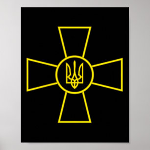 Ukrainska flygvapnets emblem Ukraina försvarsmakt Poster