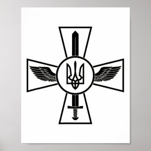 Ukrainska flygvapnets emblem Ukraina försvarsmakt Poster