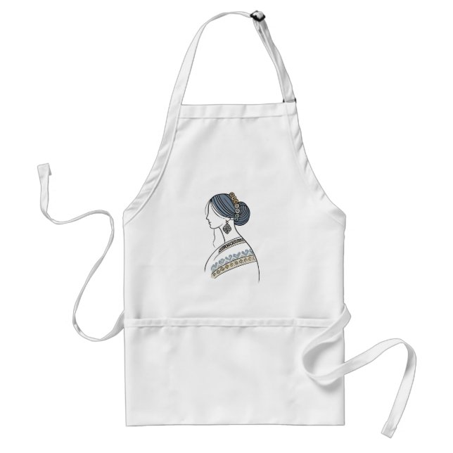 Ukrainska folkArt Apron | Linjekonst Förkläde (Framsidan)