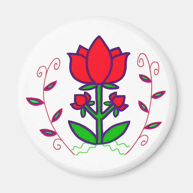 Ukrainska folkArt Motif - Livets träd Magnet (Framsidan)