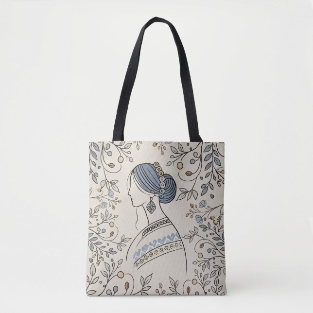 Ukrainska folkArt Tote Bag Tygkasse (Framsida)