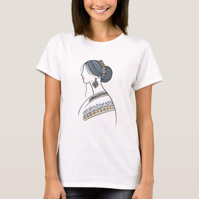 Ukrainska folkslag | Linjekonst T-Shirt (Framsida)