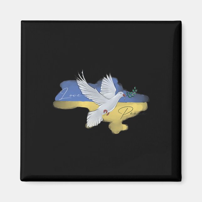 Ukrainska fredsdubbflagga Färger Blå Gul Ukrai Magnet (Framsidan)
