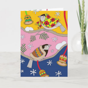 Ukrainska julChickadees av Vera Trembach Helgkort