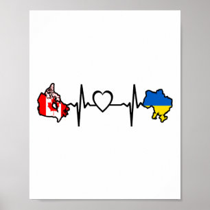 Ukrainska kanadensiska flaggan - Ukraina Kanada hj Poster