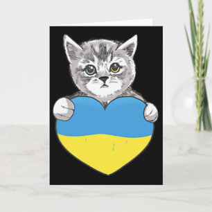 Ukrainska katter Ukraina Ukrainas flagga Hjärta fö Kort