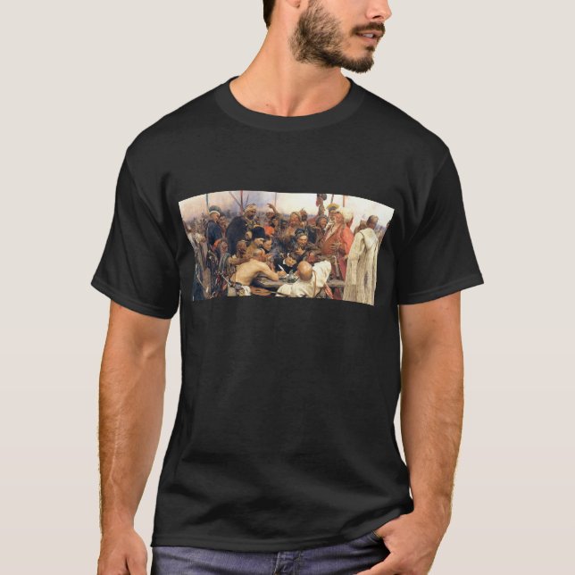 Ukrainska Kozaky/Cossacks vid Repin Tee (Framsida)