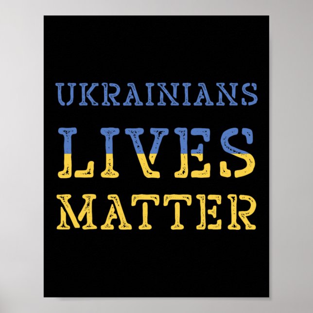 Ukrainska Liv Problem T-Shirt Ukraina Flagga Trump Poster (Framsidan)