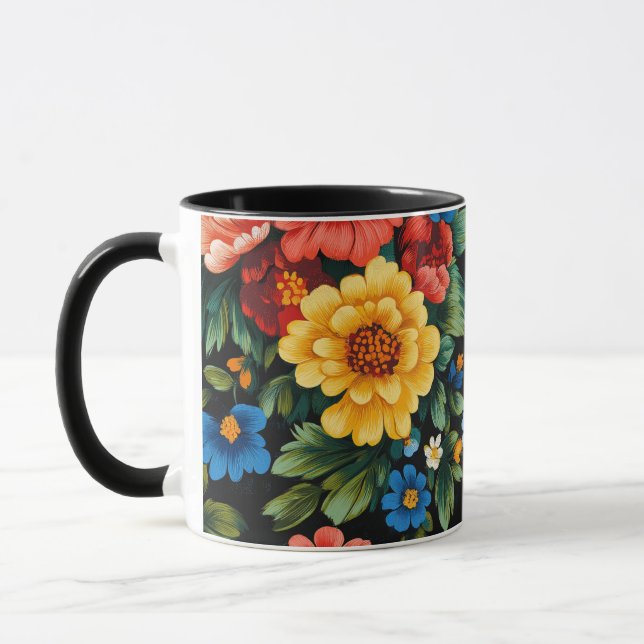Ukrainska motiv från folklig konst mugg (Vänster)