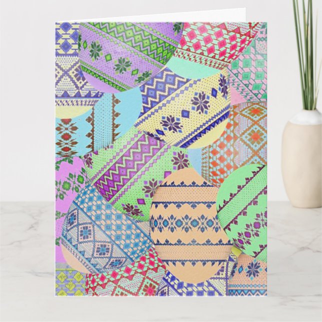 Ukrainska påskägg (Pysanky) gratulationskort Kort (Framsida)