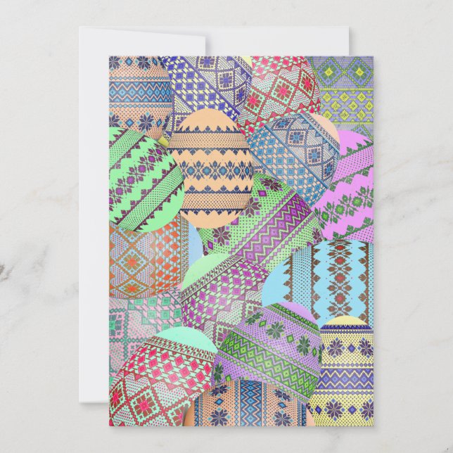 Ukrainska påskägg (Pysanky) inbjudan (Framsida)