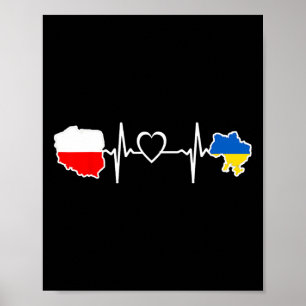 Ukrainska polska flagga - Ukraina Polen hjärtslag Poster